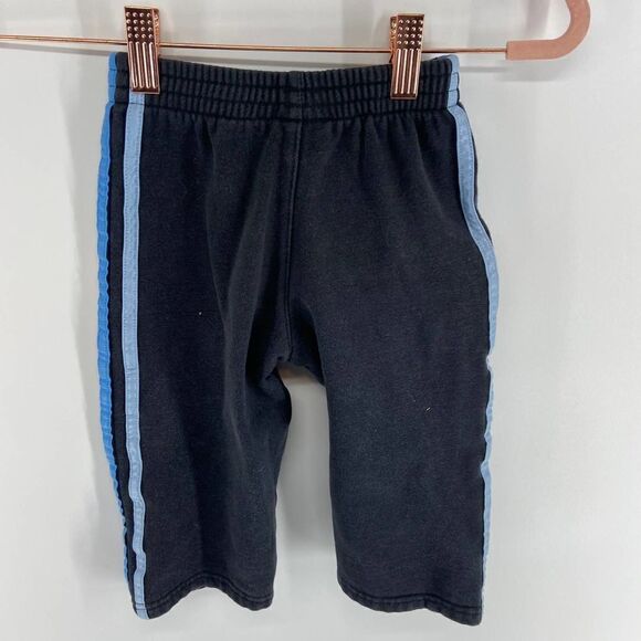 Adidas 2T Black Blue Three Stripe Sweatpants - Picture 3 of 4